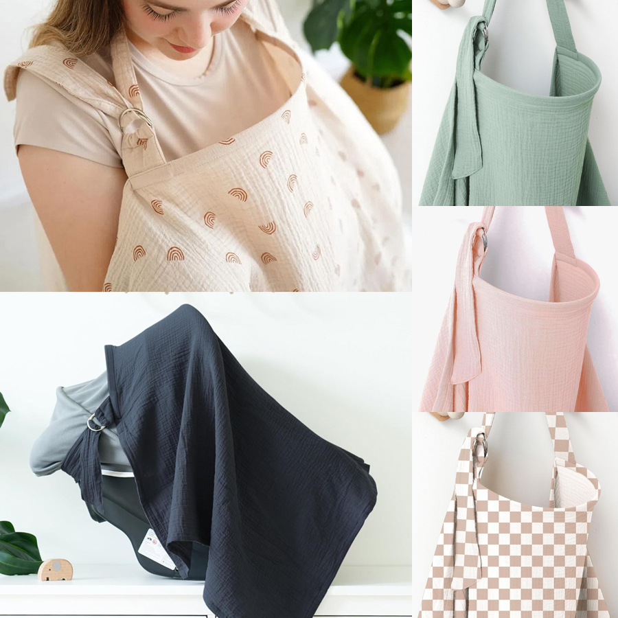 Infant Car Seat Cover - Муслиновое покрывало для кормления грудью, портативное,