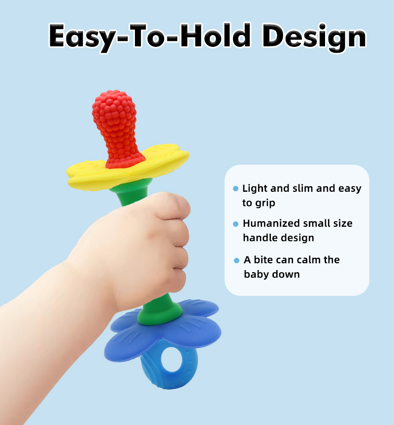Baby Products Best - Новый силиконовый прорезыватель-цветок 2-в-1 для малышей