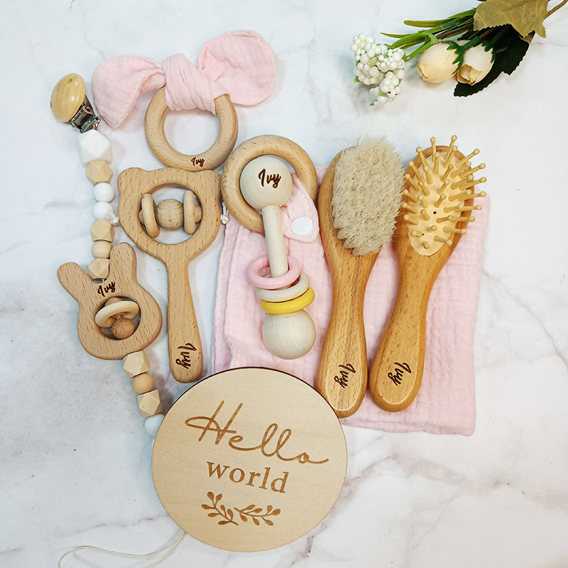 Baby Rattle Toy Set - 8 шт., индивидуальное имя, игрушка для