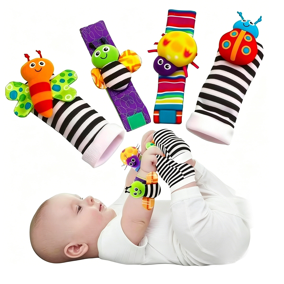 4 шт., детские игрушки-погрему – обзор и цена Baby Rattle Toy Set