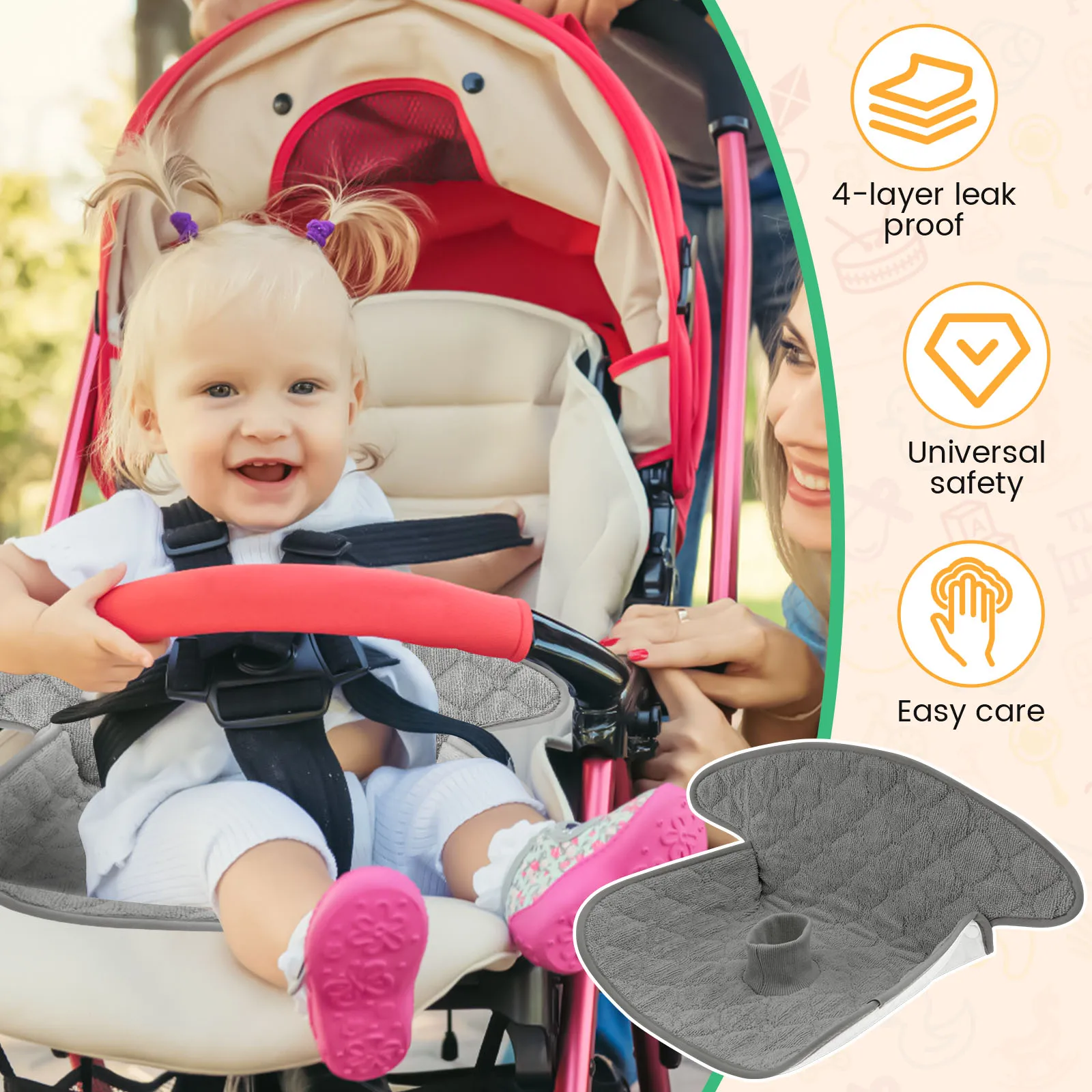 2 шт. детских впитывающих пеле – обзор и цена Infant Car Seat Cover