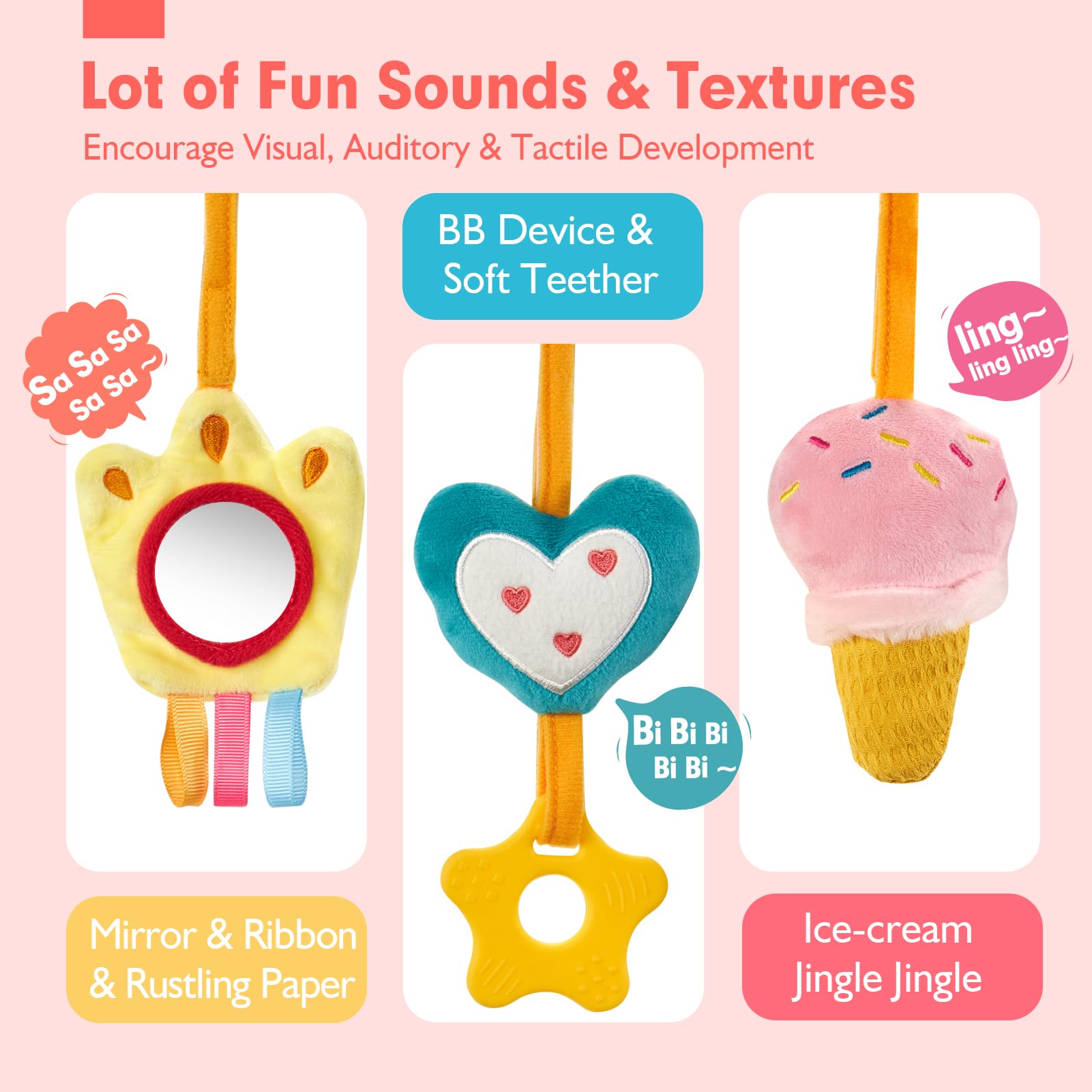 Игрушки для автокресла для мла – обзор и цена Baby Rattle Toy Set